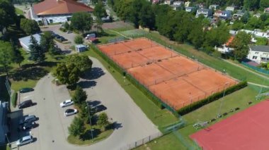 Tennis Courts Glogow Korty Tenisowe Havacılık Görünümü Polonya. Yüksek kalite 4k görüntü