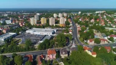 Güzel Panorama Evleri Zielona Gora Domy Hava Manzaralı Polonya. Yüksek kalite 4k görüntü