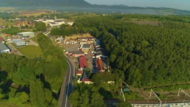 Old Coal Mine Walbrzych Stara Kopalnia Wegla Aerial View Poland. High quality 4k footage