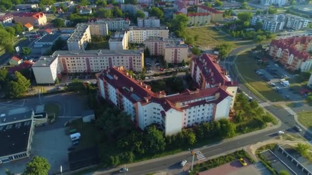 Güzel Panorama Evleri Zielona Gora Domy Hava Manzaralı Polonya Yüksek — Stok video