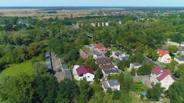 Vackra Panorama Forest Spår Glogow Antenn View Poland Högkvalitativ Film — Stockvideo