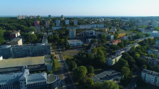 Schöne Landschaftshäuser Zielona Gora Krajobraz Domy Luftaufnahme Polen Hochwertiges Filmmaterial — Stockvideo