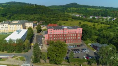 Beautiful Panorama Forest House Jelenia Gora Las Aerial View Poland. High quality 4k footage