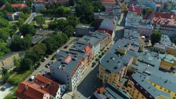 Center Street Apartments Jelenia Gora Aerial View Polsko Vysoce Kvalitní — Stock video