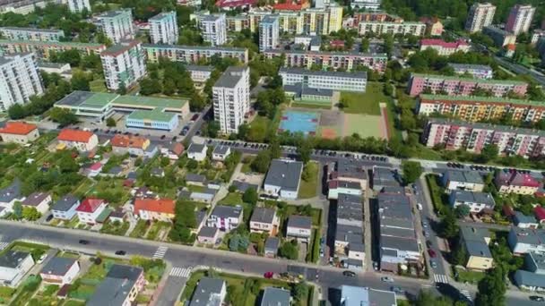 Panorama Apartemnt Houses Glogow Osiedle Aerial View Poland High Quality — 图库视频影像