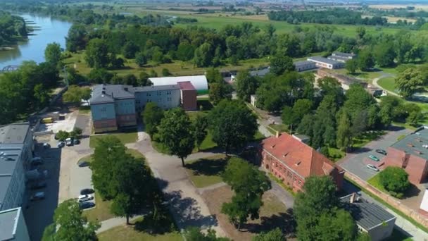 Beautiful Panorama Glogow Aerial View Poland High Quality Footage — Stock video