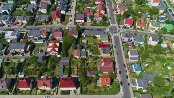 Chopina Street Cottages Glogow Domki Aerial View Poland High Quality — Videoclip de stoc