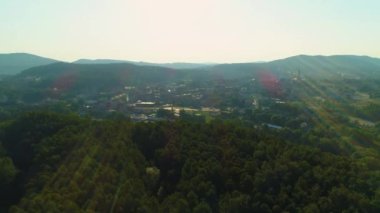 Güzel manzara ormanı Walbrzych Krajobraz Las Aerial View Poland. Yüksek kalite 4k görüntü