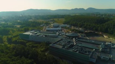 Panorama Mall Victoria Center Gallery Walbrzych Galeria Aerial View Poland. High quality 4k footage