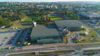 Recreation And Sports Center Zielona Gora Centrum Rekreacji Aerial View Poland. High quality 4k footage