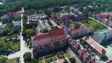 Church Of God Body Glogow Kosciol Bozego Ciala Aerial View Poland. High quality 4k footage