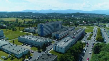 Hospital Center Jelenia Gora Szpital Aerial View Poland. High quality 4k footage