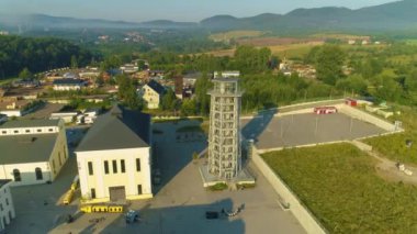 Eski Kömür Madeni Walbrzych Stara Kopalnia Wegla Hava Görüntüsü Polonya. Yüksek kalite 4k görüntü