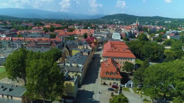 First May Street Jelenia Gora Maja Aerial View Poland High — Wideo stockowe