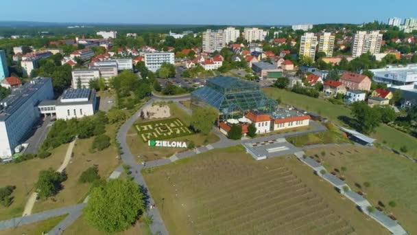Wine Park Palm House Zielona Gora Palmiarnia Aerial View Poland — Wideo stockowe