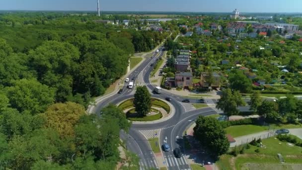 Panorama Rondo Gardens Glogow Rondo Ogrody Aerial View Poland High — Video Stock