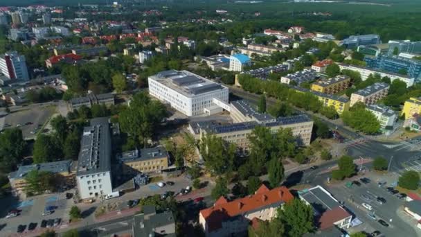 Panorama Hospital Zielona Gora Szpital Aerial View Poland High Quality — 图库视频影像
