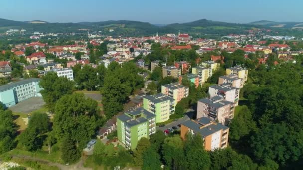 Panorama Apartments Mountains Jelenia Gora Krajobraz Aerial View Poland High — 图库视频影像