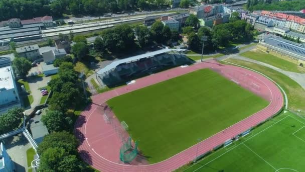 Stadium Karkonosze Jelenia Gora Stadion Aerial View Poland High Quality — Wideo stockowe