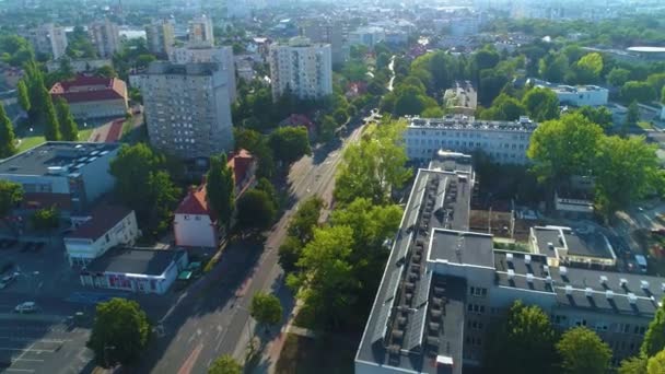 Beautiful Panorama Houses Zielona Gora Domy Aerial View Poland High — Video Stock