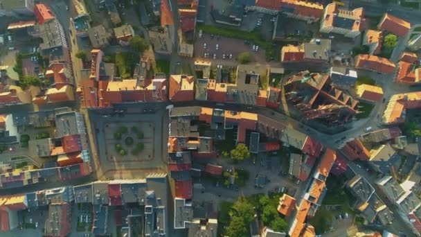 トップダウンWalbrzych Kosciol Nmp空中ビューポーランドの大学教会 高品質4K映像 — ストック動画