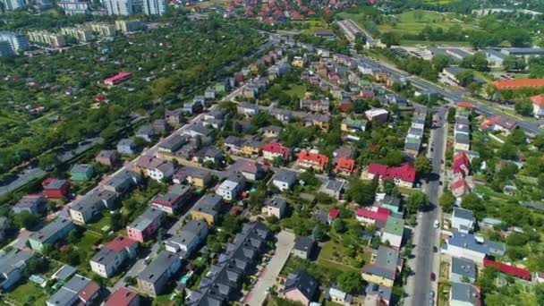 Chopina Street Cottages Glogow Domki Aerial View Poland High Quality — Wideo stockowe