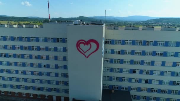 Hospital Center Jelenia Gora Szpital Aerial View Polen Hoge Kwaliteit — Stockvideo