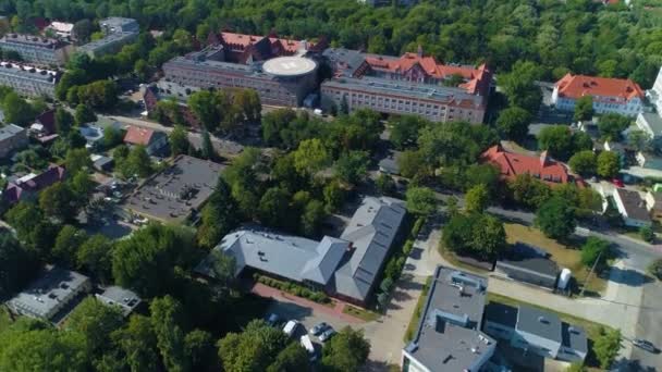 Departamento Emergência Hospitalar Zielona Gora Vista Aérea Szpital Polônia Imagens — Vídeo de Stock