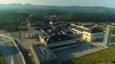 Eski Kömür Madeni Walbrzych Stara Kopalnia Wegla Hava Görüntüsü Polonya. Yüksek kalite 4k görüntü