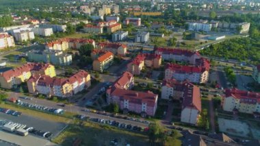 New Apartments Zielona Gora Osiedle Domkow Aerial View Poland. High quality 4k footage