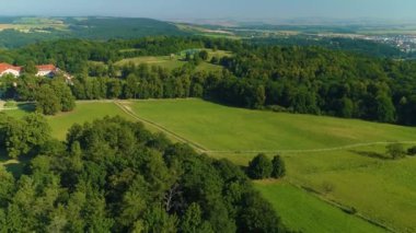 Glade Prince Castle Walbrzych Polana Zamek Ksiaz Aerial View Poland. High quality 4k footage