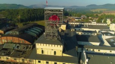 Eski Kömür Madeni Walbrzych Stara Kopalnia Wegla Hava Görüntüsü Polonya. Yüksek kalite 4k görüntü