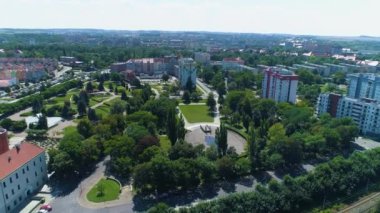 Sapper Square Glogow Plac Saperow Aerial View Poland. High quality 4k footage