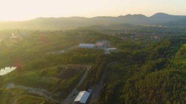 Güzel manzara ormanı Walbrzych Krajobraz Las Aerial View Poland. Yüksek kalite 4k görüntü