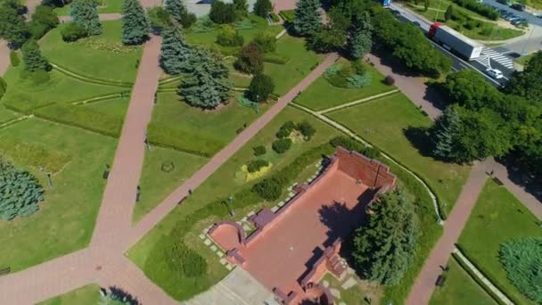 Park Brzostowska Gate Glogow Muzeum Aerial View Poland 고품질 — 비디오