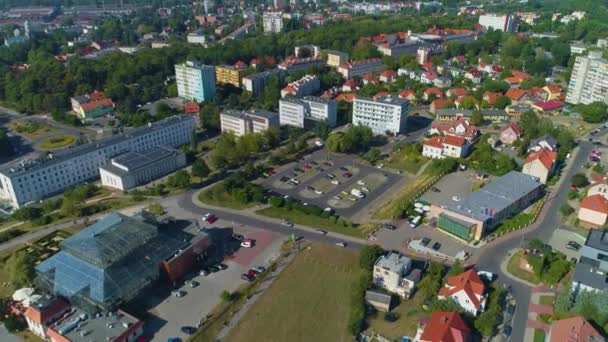 Schöne Panoramahäuser Zielona Gora Domy Luftaufnahme Polen Hochwertiges Filmmaterial — Stockvideo