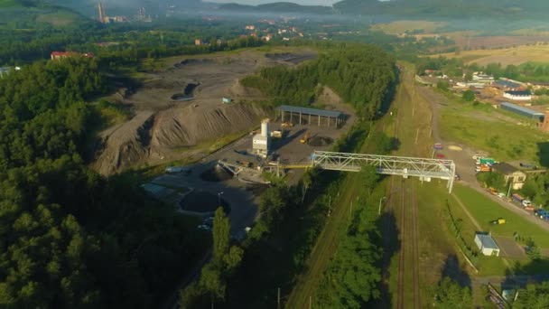 Paisagem Old Coal Mine Walbrzych Stara Kopalnia Wegla Aerial View — Vídeo de Stock