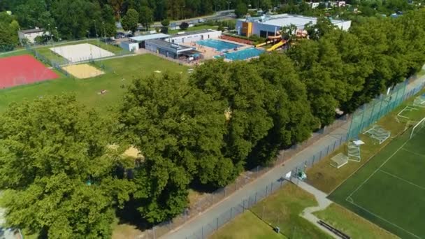 Swimming Pool Chrobry Glogow Basen Aerial View Poland High Quality — Stock video