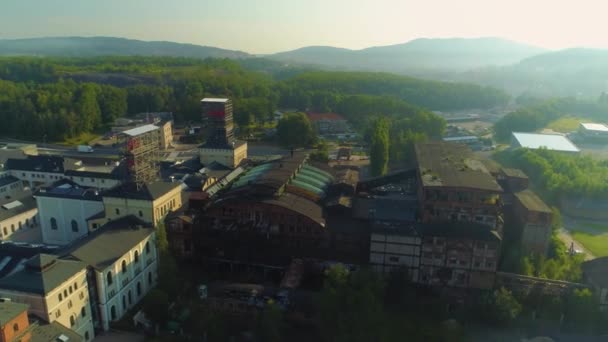 Old Coal Mine Walbrzych Stara Kopalnia Wegla Aerial View Poland — Vídeo de Stock