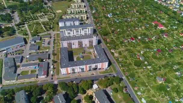 Gardens Housing Estate Panorama Glogow Ogrody Osiedle Aerial View Poland — Vídeo de stock