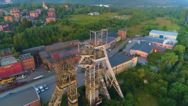 Torre Elevador Walbrzych Wieza Wyciagowa Vista Aérea Polônia Imagens Alta — Vídeo de Stock