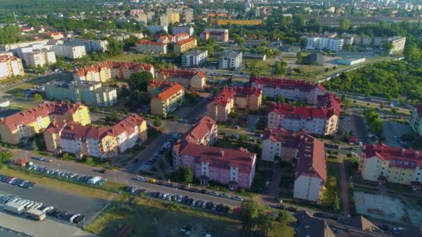 Novos Apartamentos Zielona Gora Osiedle Domkow Aerial View Poland Imagens — Vídeo de Stock