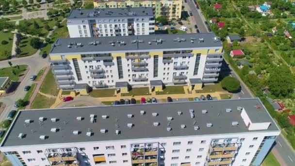 Gardens Housing Estate Panorama Glogow Ogrody Osiedle Aerial View Poland — Wideo stockowe