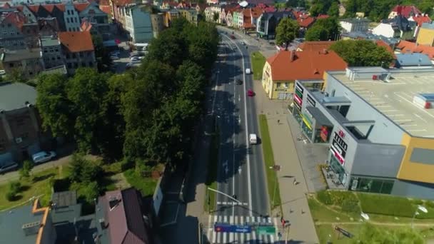 Podwale Street Jelenia Gora Aerial View Poland High Quality Footage — Stock Video