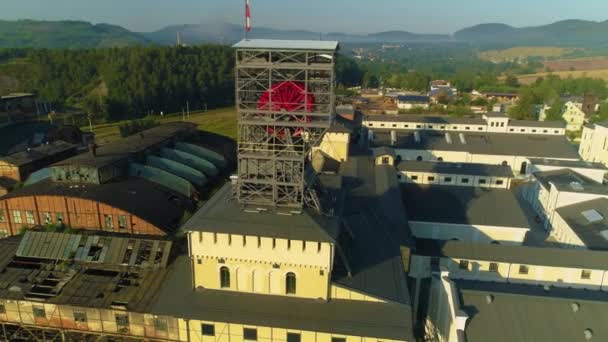 Old Coal Mine Walbrzych Stara Kopalnia Wegla Aerial View Poland — Stock video