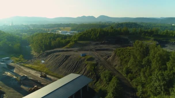 Panorama Old Coal Mine Walbrzych Stara Kopalnia Wegla Aerial View — Vídeo de Stock