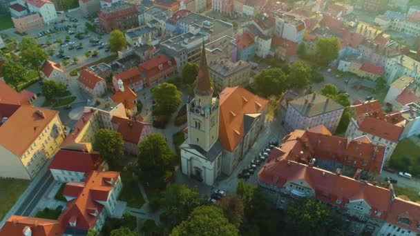 Igreja Salvador Walbrzych Kosciol Zbawiciela Vista Aérea Polônia Imagens Alta — Vídeo de Stock