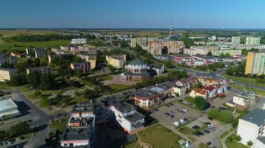 Kilise Gniezno Kosciol Osiedle Jagiellonskie Hava Manzaralı Polonya. Yüksek kalite 4k görüntü