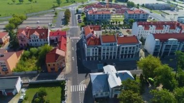 Güzel Binalar Konin Merkez Hava Görünümü Polonya. Yüksek kalite 4k görüntü