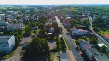 Panorama Kolska Caddesi Konin Komin Havacılık Polonya 'yı gösteriyor. Yüksek kalite 4k görüntü